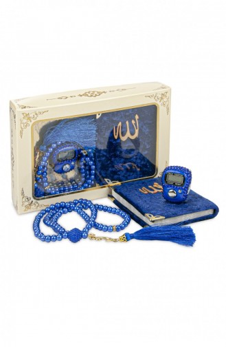 Stone Chanting Mini Velvet Yasin Pearl Prayer Beads Gift Set Navy Blue 4897654302288 4897654302288