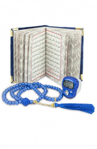 Stone Chanting Mini Velvet Yasin Pearl Prayer Beads Gift Set Navy Blue 4897654302288 4897654302288