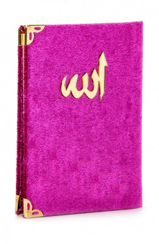 Samt-Gebetsteppich „Book Of Yasin“ In Taschengröße Mit Rosenkranz-Box Fuchsia 4897654302452 4897654302452