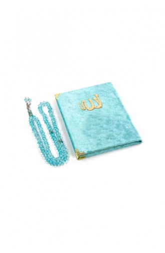 10 Stück Mit Samt überzogene Yasin-Büchertaschengröße Mit Tasbih-Tüllbeutel Blaue Farbe Mevlüt-Geschenk 4897654302470 4897654302470