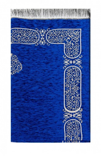 Kaaba Patterned Chenille Prayer Rug Navy Blue 4897654302525 4897654302525