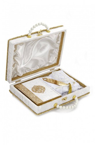Sponge Velvet Covered Storage Bag Size Pearl Series Gift Quran Set White 4897654302590 4897654302590