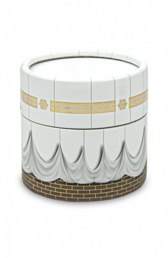 Cylindre Kaaba Mini Perles De Prière Blanches Recouvertes De Velours Avec Coran 4897654302856 4897654302856