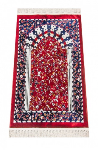 Tapis De Prière Tissé à Motifs Ravza Type De Tapis Rouge 4897654302862 4897654302862