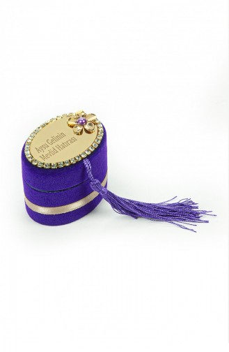 Mevlüt Gift Set With Chanting Machine And Pearl Prayer Beads In A Personalized Velvet Box Purple 4897654305223 4897654305223