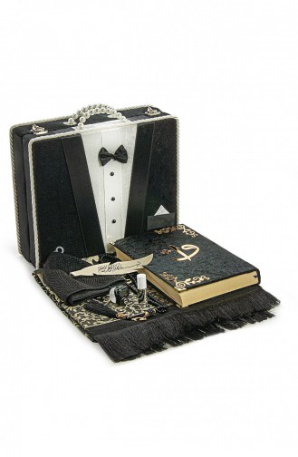 Ensemble Du Saint Coran Adapté Au Paquet Du Marié Avec Boîte De Rangement Ensemble De Tapis De Prière De Dot Noir 4897654305315 4897654305315