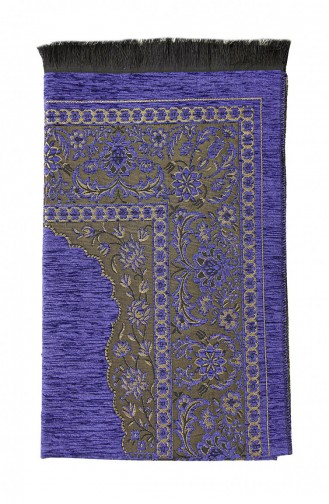Luxury Thick Chenille Prayer Rug With Mihrab Dark Purple 4897654305369 4897654305369