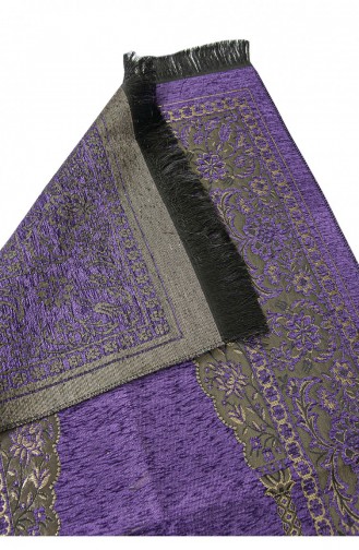 Luxury Thick Chenille Prayer Rug With Mihrab Purple 4897654305379 4897654305379