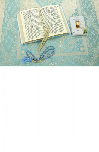 Franse Betekenis Medina Kalligrafie Koran En Gebedsmat Set Blauw 4897654305474 4897654305474