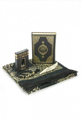 Koran Met Medina-kalligrafie Met Engelse Betekenis En Gebedsmattenset Zwart 4897654305481 4897654305481