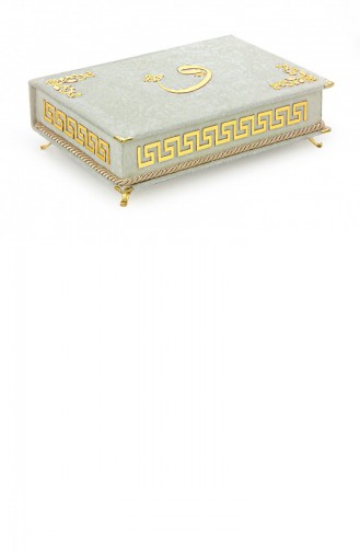 Velvet Covered Quran Set With Storage Box White 4897654305487 4897654305487