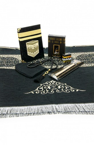 Special Boxed Gift Dowry Prayer Rug Set Suitable For The Groom`s Package Black 4897654305512 4897654305512