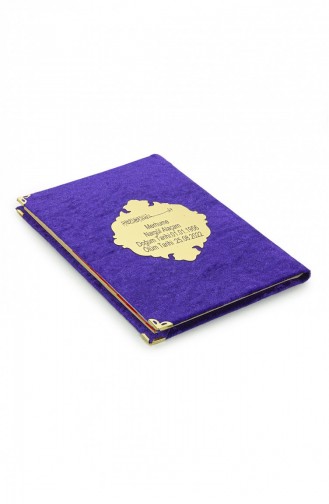 Preiswertes Mit Samt überzogenes Yasin-Buch Personalisiertes Plexiglas Mittelgroßes Mevlit-Geschenk Lila Farbe 4897654305529 4897654305529