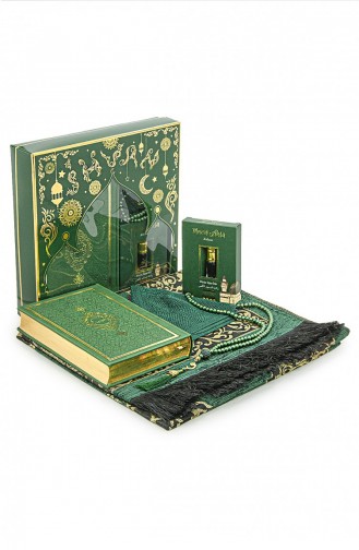 Koran- Und Mitgift-Gebetsteppich-Set Passend Für Das Paket Des Bräutigams Grün 4897654305537 4897654305537