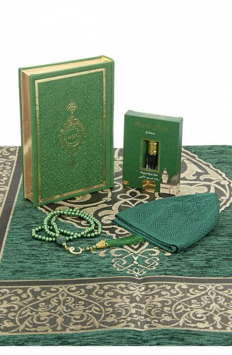 Koran- Und Mitgift-Gebetsteppich-Set Passend Für Das Paket Des Bräutigams Grün 4897654305537 4897654305537
