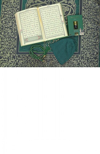 Koran- Und Mitgift-Gebetsteppich-Set Passend Für Das Paket Des Bräutigams Grün 4897654305537 4897654305537