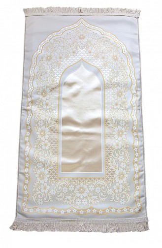 Luxury Mihrab Lined Prayer Rug Gold 4897654305561 4897654305561
