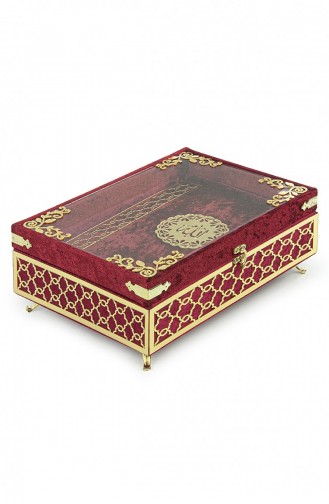 Boîte De Dot Transparente Recouverte De Velours En Plexiglas Avec Coffre Ensemble Coran Rouge 4897654305750 4897654305750