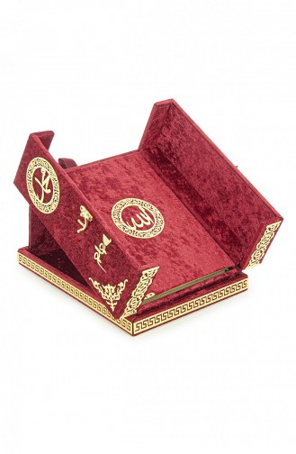 Table Top Quran Set With Double Covered Velvet Covered Chest Red 4897654305753 4897654305753