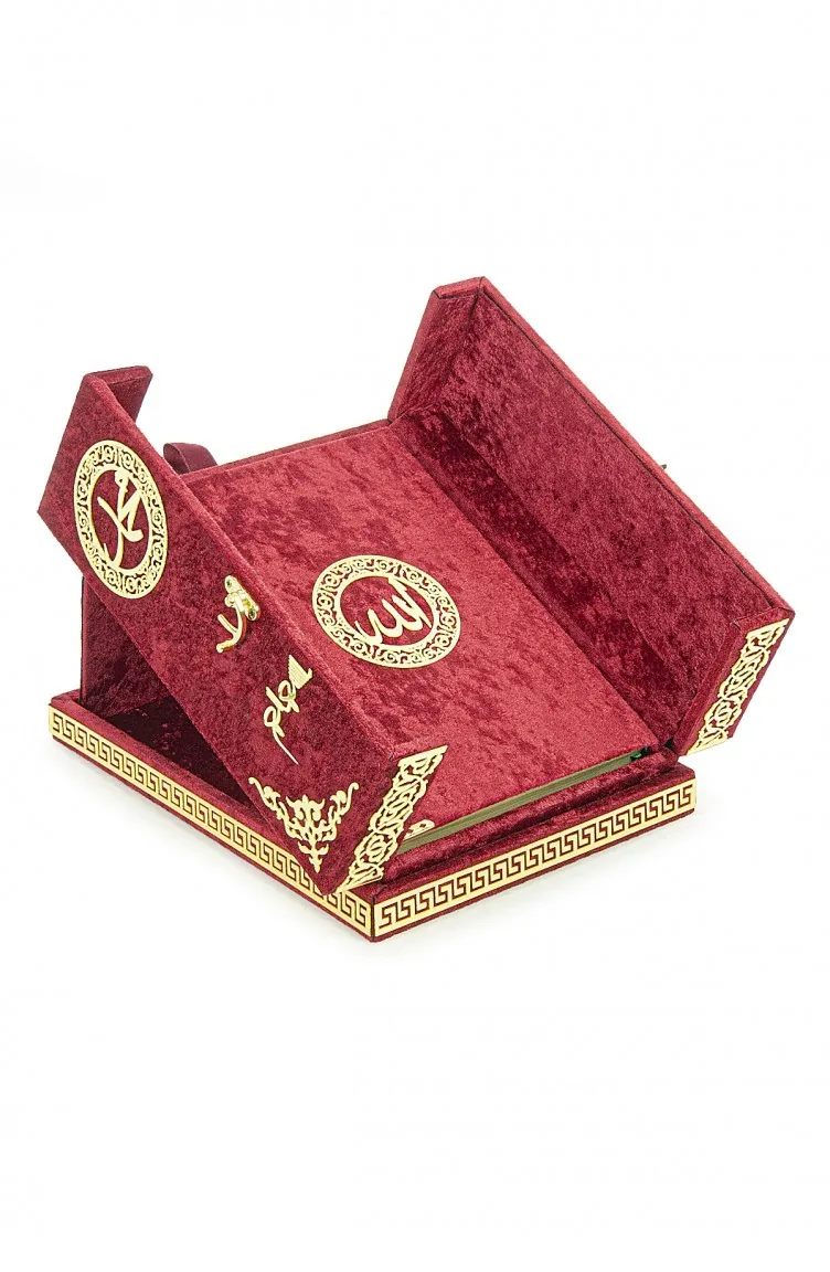 Table Top Quran Set With Double Covered Velvet Covered Chest Red 4897654305753 4897654305753