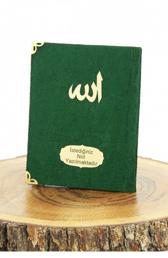 Green Mevlüt Gift Velvet Covered Yasin Book Prayer Beads Dowry Prayer Rug Set 4897654306043 4897654306043