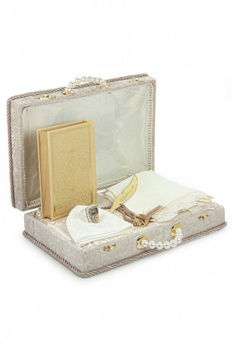 Besticktes Mitgift-Gebetsteppich-Set Mit Box Bräutigam-Braut-Paket Geschenk-Koran-Set 4897654306239 4897654306239