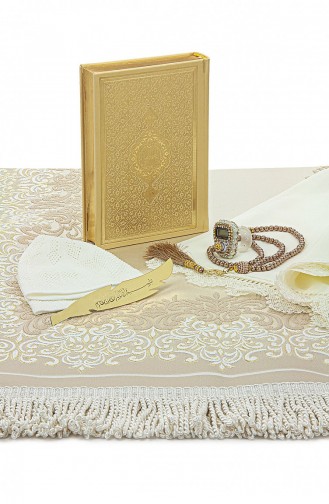 Besticktes Mitgift-Gebetsteppich-Set Mit Box Bräutigam-Braut-Paket Geschenk-Koran-Set 4897654306239 4897654306239