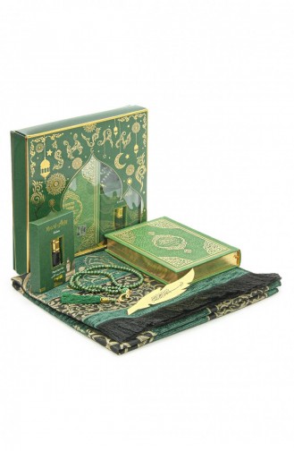 Duitse Betekenis Medina Kalligrafie Koran En Gebedsmat Set Groen 4897654306264 4897654306264