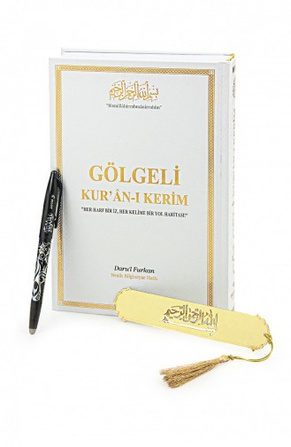 Silinebilir Kalemli Gölgeli Kuranı Kerim Hafızlar İçin Arapça El Yazısı Pratik Kitabı Beyaz 4897654306612