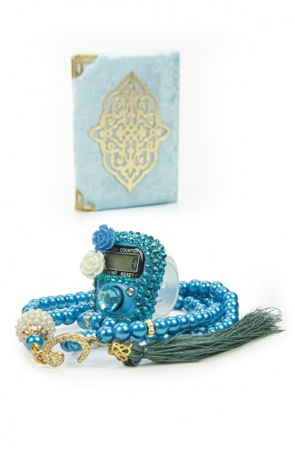Pierre Bleue Chantant Taille De Poche Arabe Yasin Şerif Avec Chapelet De Perles Hajj Umrah Coffret Cadeau 4897654306653 4897654306653