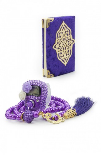 Pierre Violette Chantant Taille De Poche Arabe Yasin Şerif Avec Chapelet De Perles Hajj Umrah Coffret Cadeau 4897654306654 4897654306654