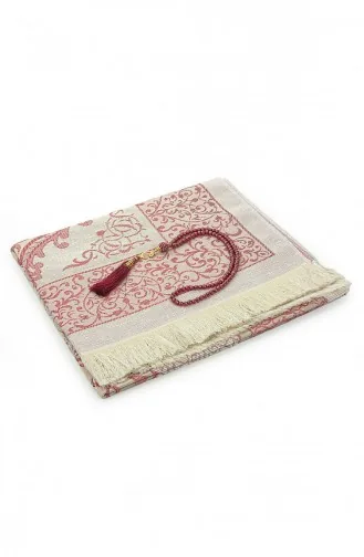 Dowry Prayer Rug Set With Pearl Prayer Beads And Gift Box Suitable For The Bride And Groom`s Package Red 4897654306656 4897654306656
