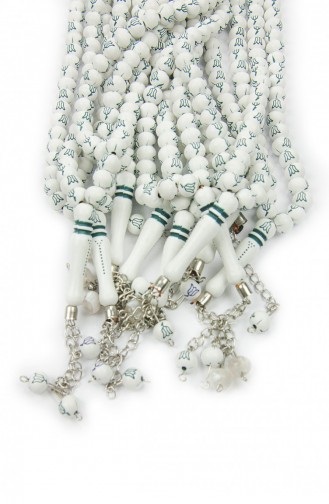 Groen En Wit Tulppatroon Hajj Umrah-cadeau 10 Stuks 99 Tesbih 4897654306673 4897654306673