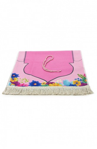 Cylinder Boxed Prayer Beads And Name-Customized Embroidery Children`s Prayer Rug Set Pink 4897654306854 4897654306854