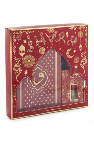 Ensemble De Coran Arabe Et Tapis De Prière En Cuir Thermo à Motifs Rouge Vav 4897654306857 4897654306857