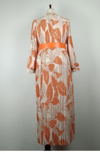 Plissiertes Plus-Size-Kleid Orange 7686 1184