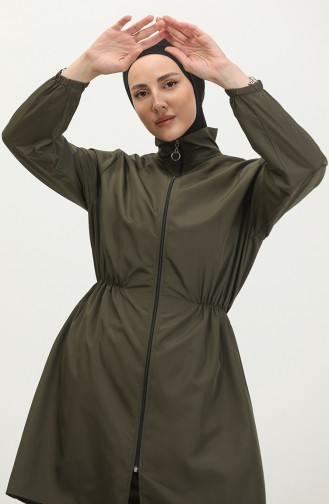 ملابس سباحة للحجاب مع حقيبة 2038-02 لون كاكي 2038-02