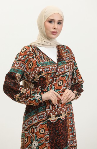 فستان الصلاة من رباط من جنب  4483G-01 قرميدي 4483G-01