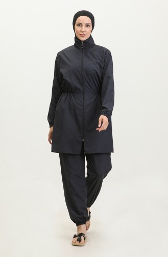 ملابس سباحة للحجاب مع حقيبة 2038-04 لون كحلي 2038-04