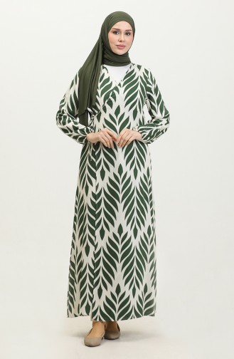 فستان الصلاة من رباط من جنب  4483-03 أسود أخضر زمردي 4483-03