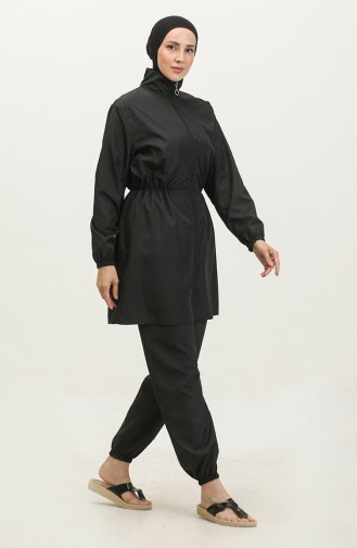 Hijab-Badeanzug Mit Tasche 2038-01 Schwarz 2038-01