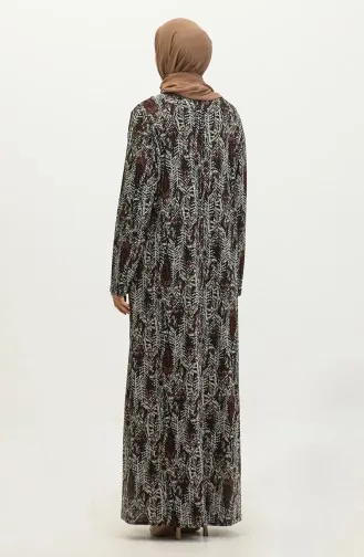 Großes Steingemustertes Viskosekleid 4430D-04 Schwarze Fliese 4430D-04