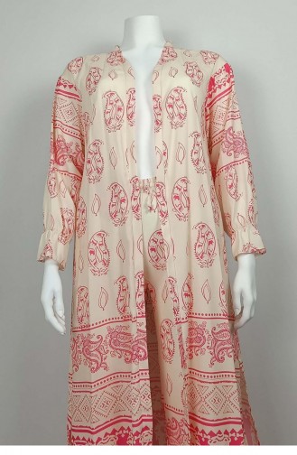 Large Size Patterned Suit Pink Tk235 1251