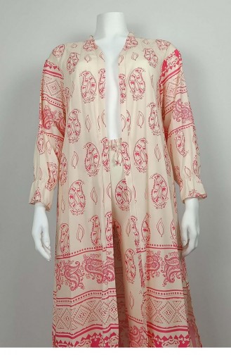 Large Size Patterned Suit Pink Tk235 1251