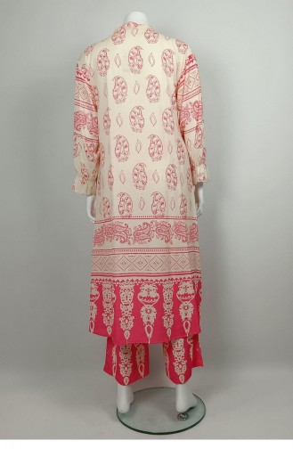 Large Size Patterned Suit Pink Tk235 1251