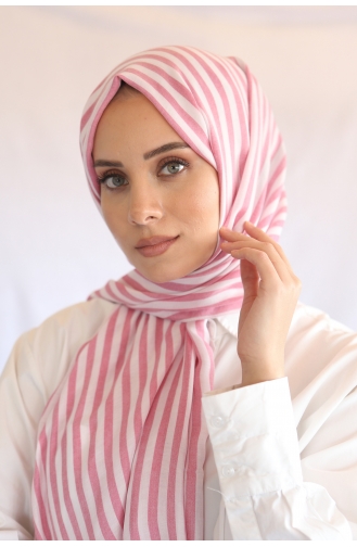 Patterned Pink Striped Shawl PM02-01 Pink 02-01