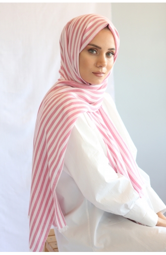 Patterned Pink Striped Shawl PM02-01 Pink 02-01