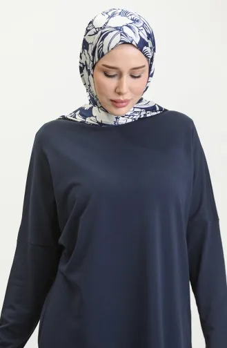 تونيك سادة للمحجبات 8712-03 كحلي 8712-03
