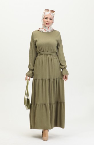 Belgüzar Skirt Gathered Dress Nzr003b-09 Light Khaki 003B-09