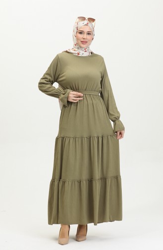 Belgüzar Skirt Gathered Dress Nzr003b-09 Light Khaki 003B-09